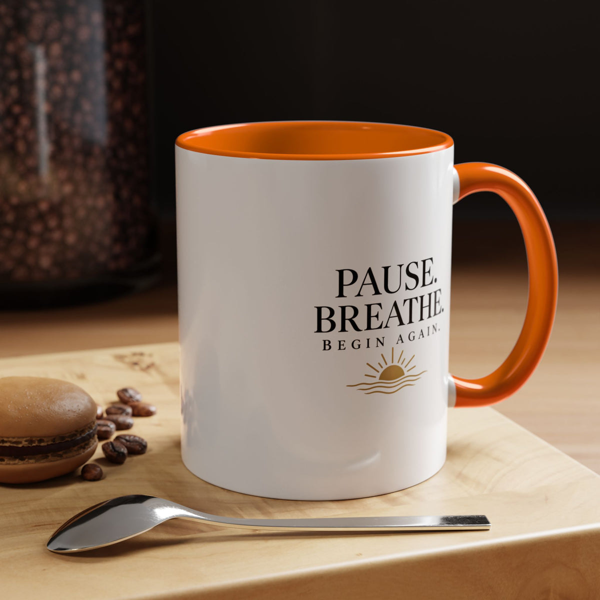 Pause, Breathe, Begin Again Ceramic Mug — 11/15 oz