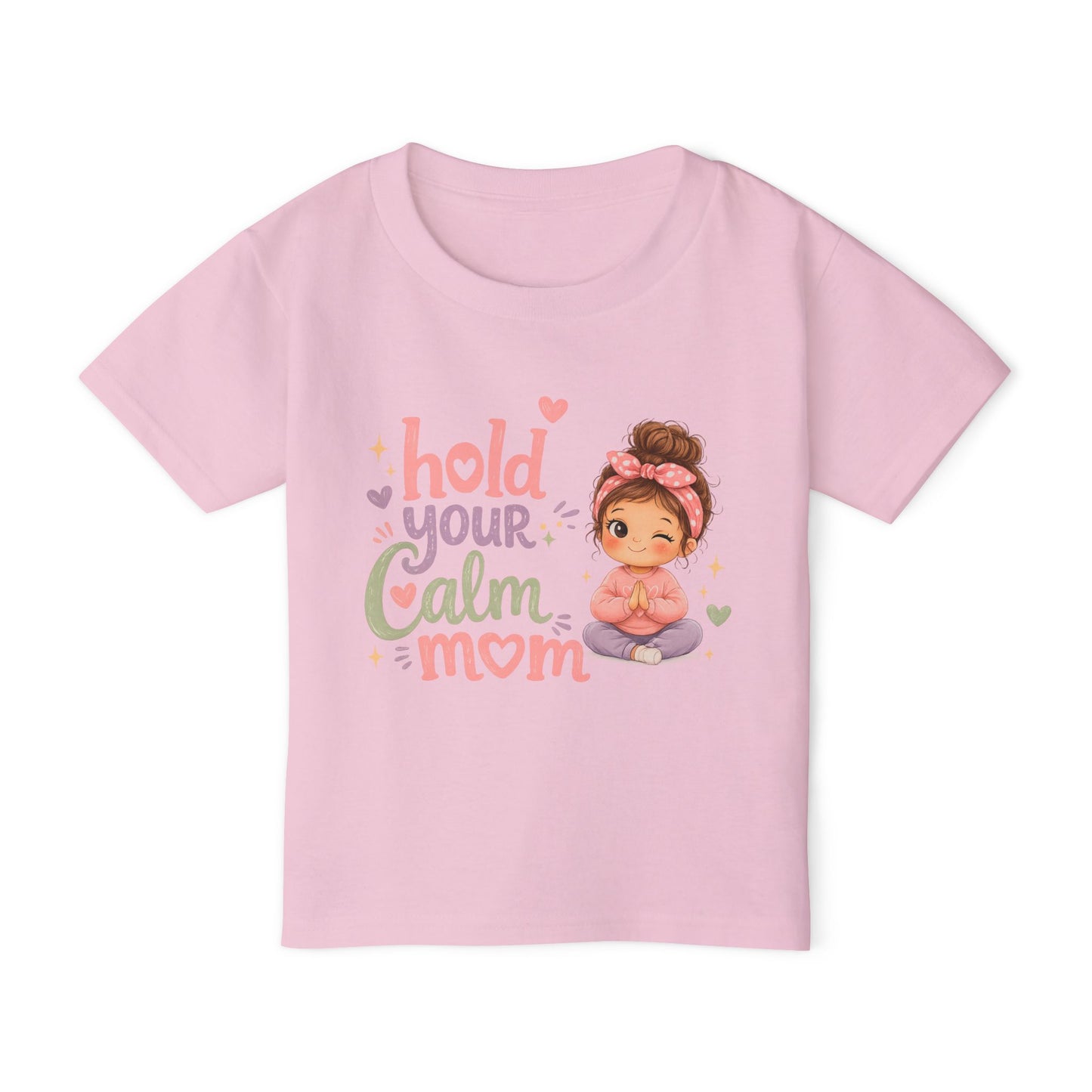 Toddler T-Shirt — 'Hold Your Calm Mom' Winking Meditating Girl