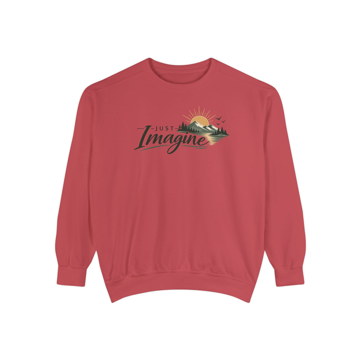 Imagine Mountain Sweatshirt — "Just Imagine" Scenic Nature Crewneck