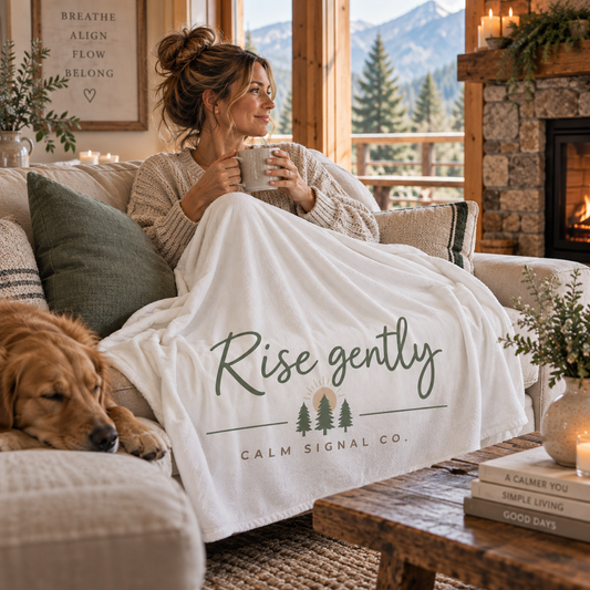 Rise Gently Plush Blanket — Cozy Nature Throw