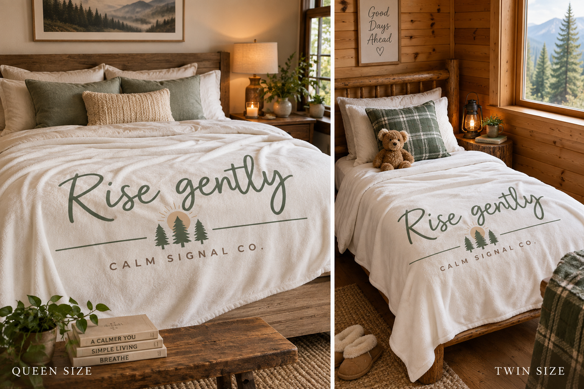 Rise Gently Plush Blanket — Cozy Nature Throw