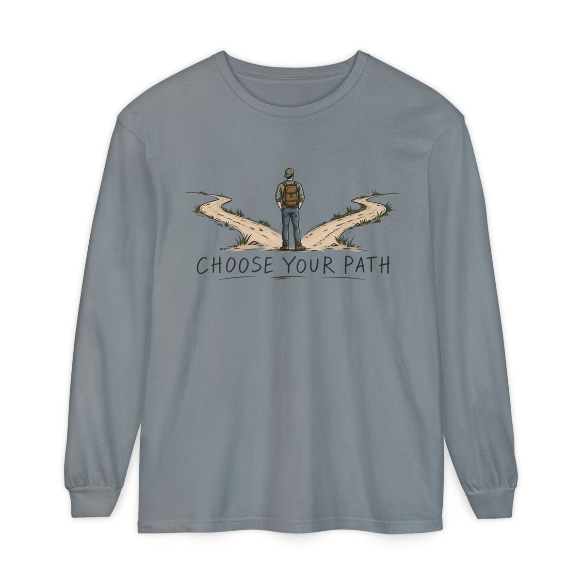 Choose Your Path Garment-Dyed Long Sleeve T-Shirt