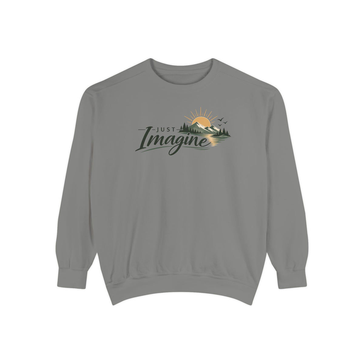 Imagine Mountain Sweatshirt — "Just Imagine" Scenic Nature Crewneck