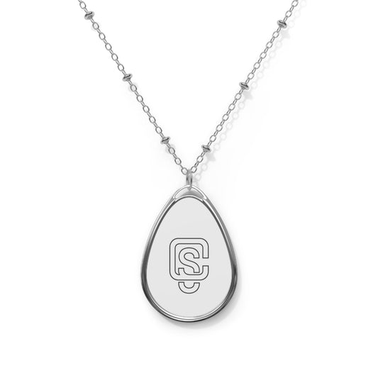 Calm Signal Oval Pendant Necklace — Teardrop