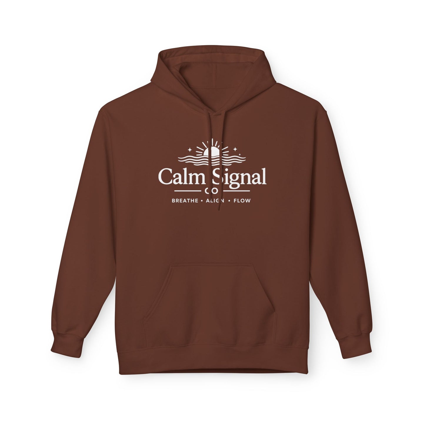 Calm Signal Hoodie – Breathe, Rise, Flow Meditation Pullover