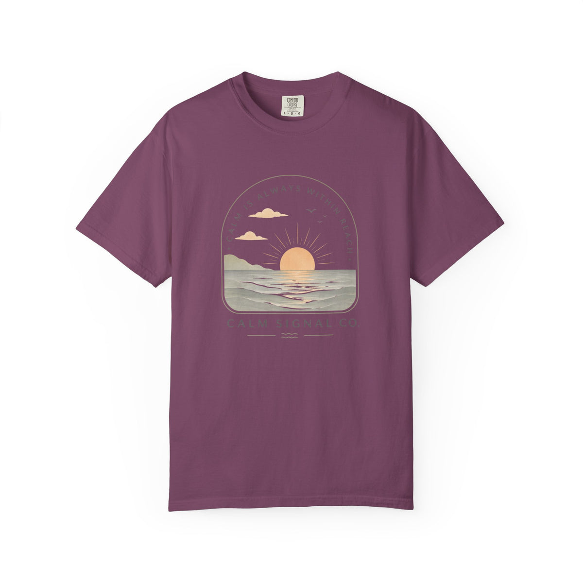 Sunset Calm Tee — Garment-Dyed Seaside T-Shirt