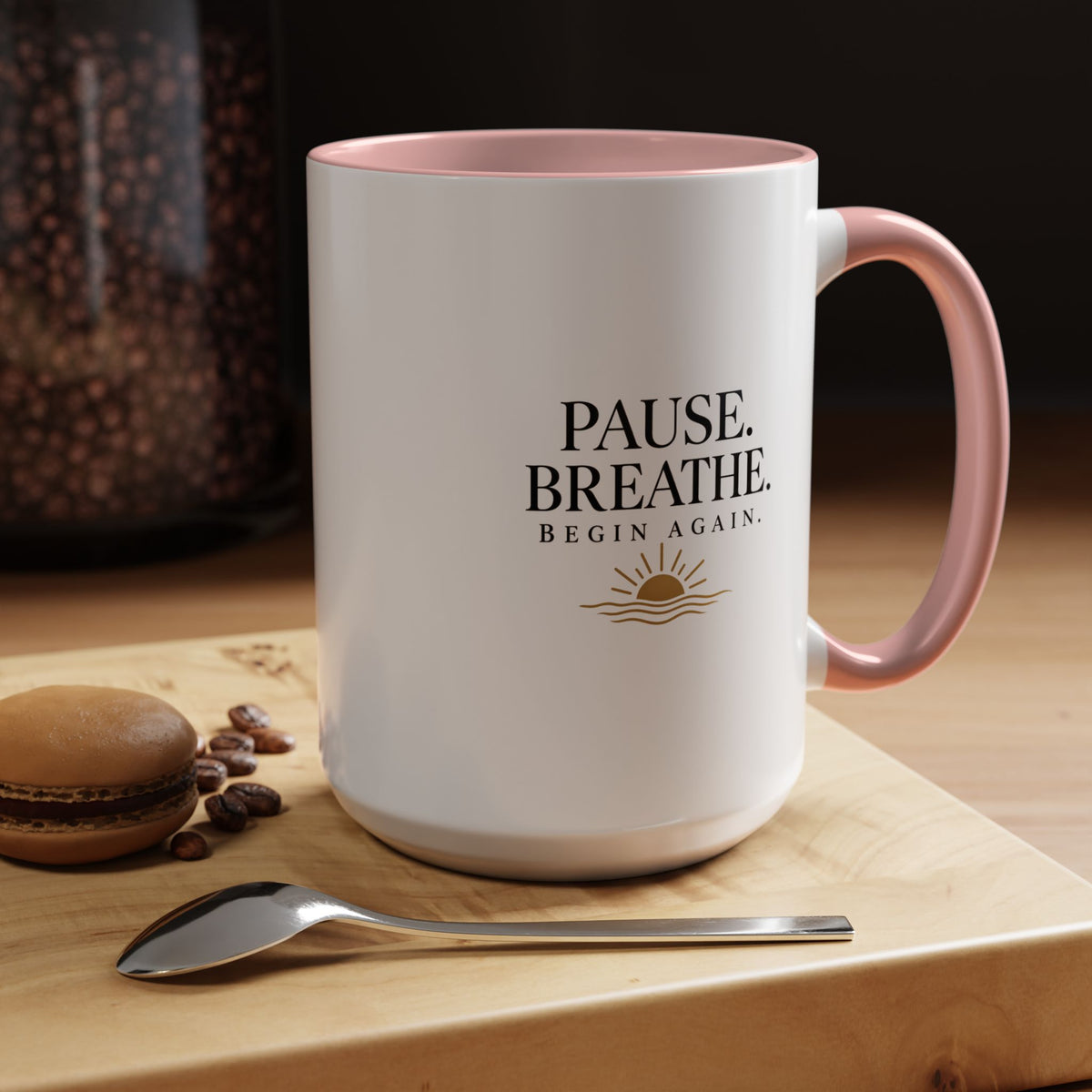 Pause, Breathe, Begin Again Ceramic Mug — 11/15 oz