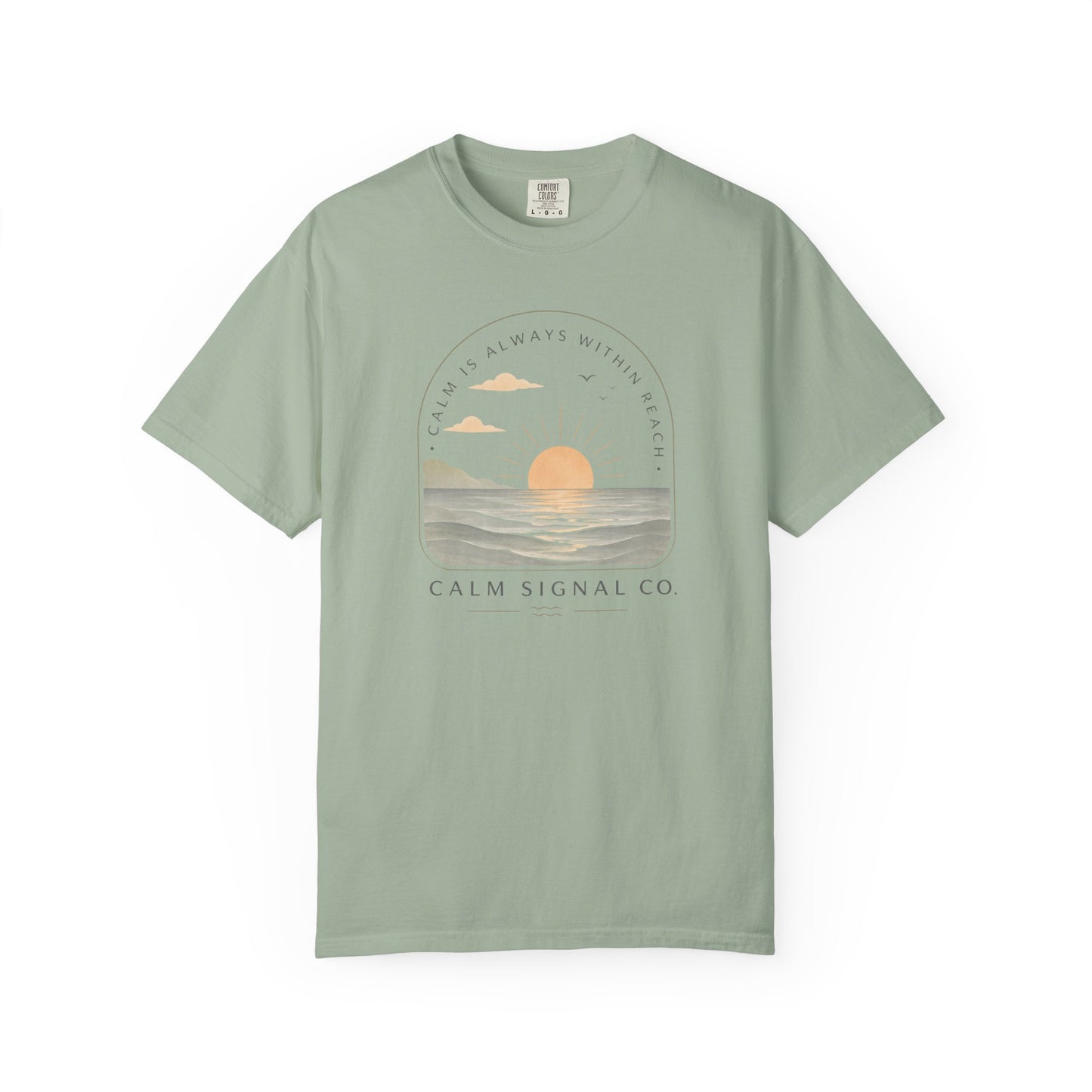Sunset Calm Tee — Garment-Dyed Seaside T-Shirt