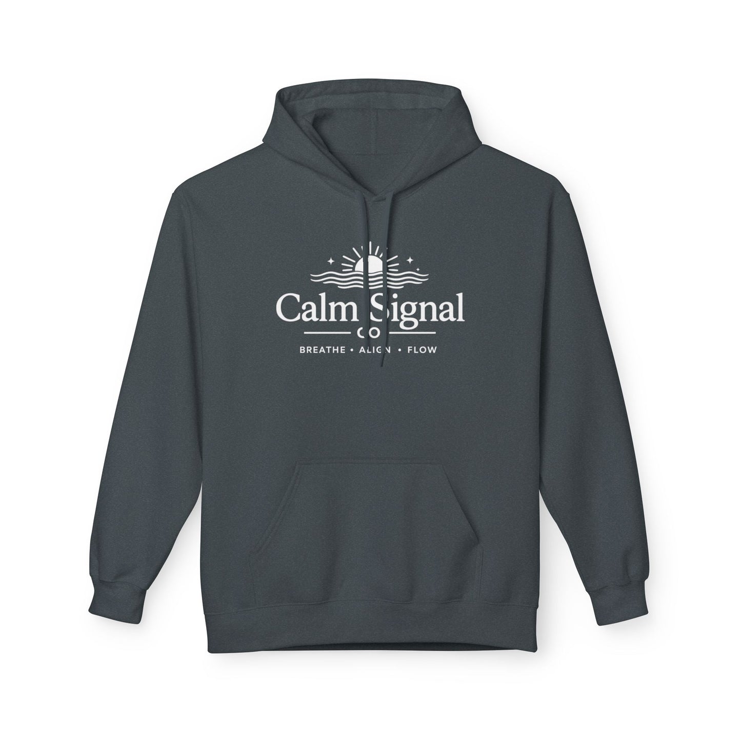 Calm Signal Hoodie – Breathe, Rise, Flow Meditation Pullover
