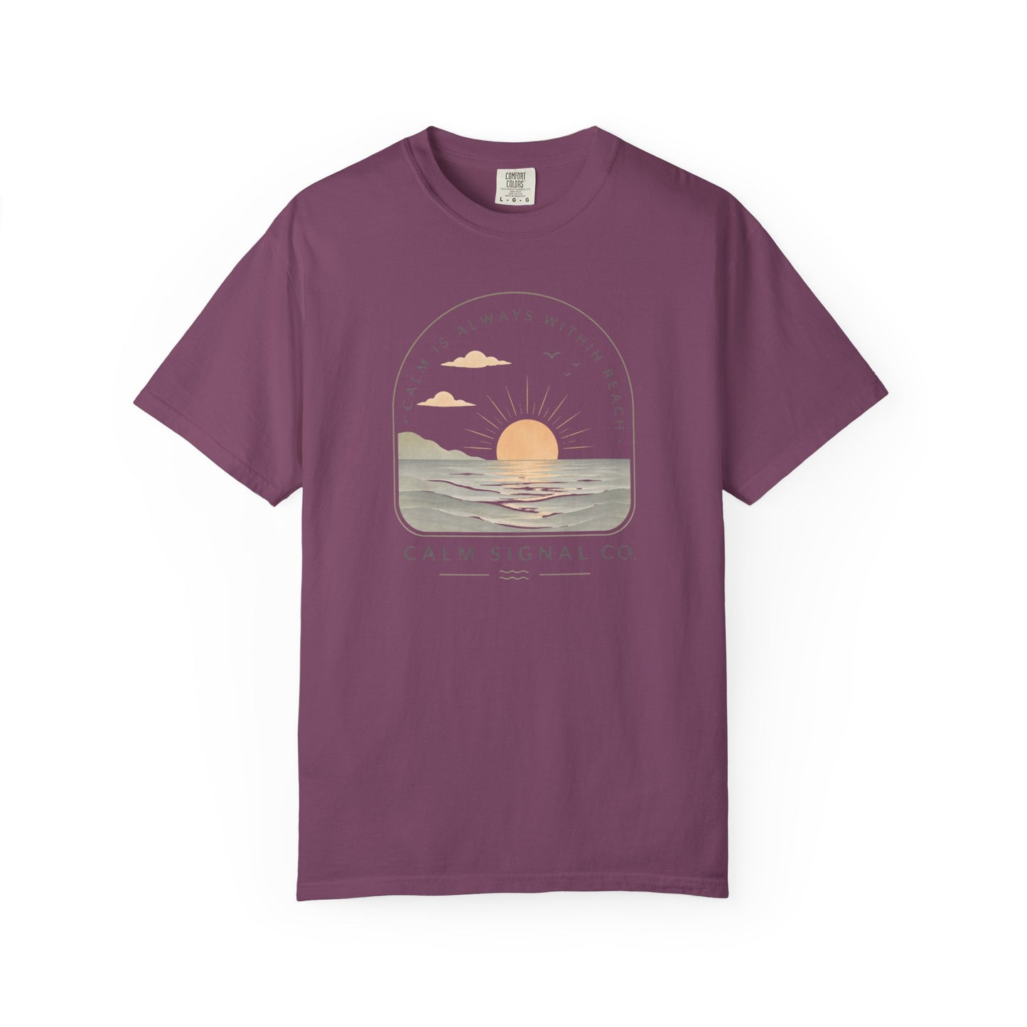 Sunset Calm Tee — Garment-Dyed Seaside T-Shirt