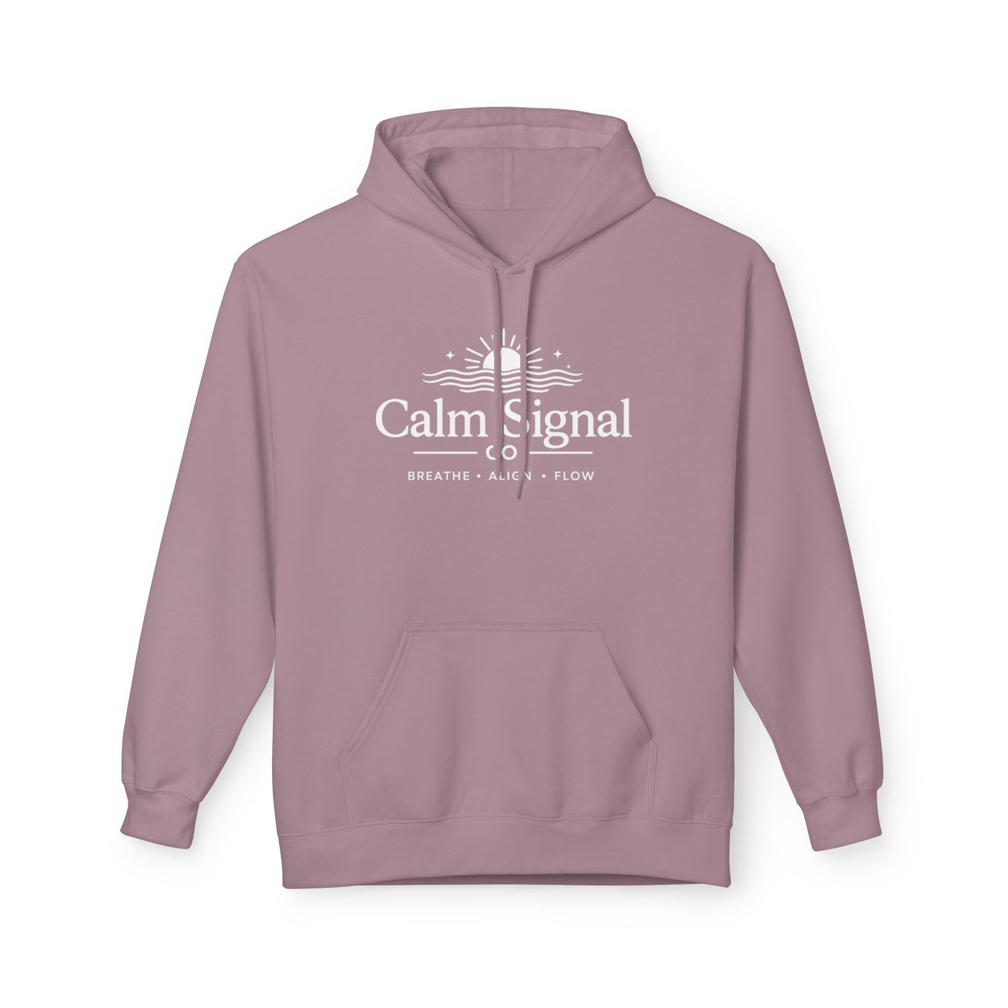 Calm Signal Hoodie – Breathe, Rise, Flow Meditation Pullover