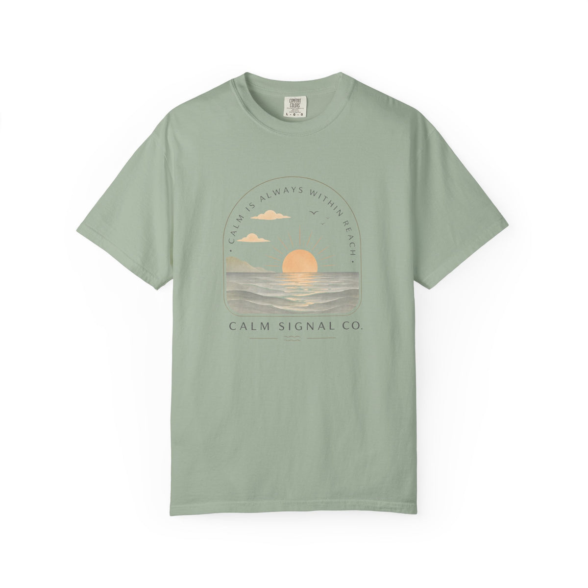 Sunset Calm Tee — Garment-Dyed Seaside T-Shirt