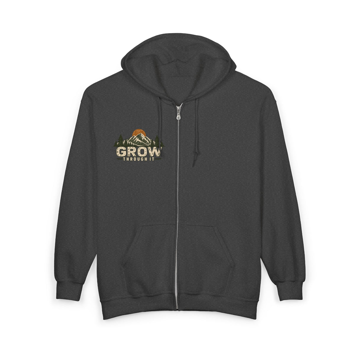 Grow Through It Mountain Zip Hoodie – Climb the Mountain