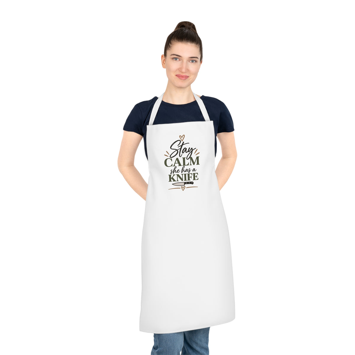 Stay Calm She Has a Knife Apron | Funny Kitchen Gift