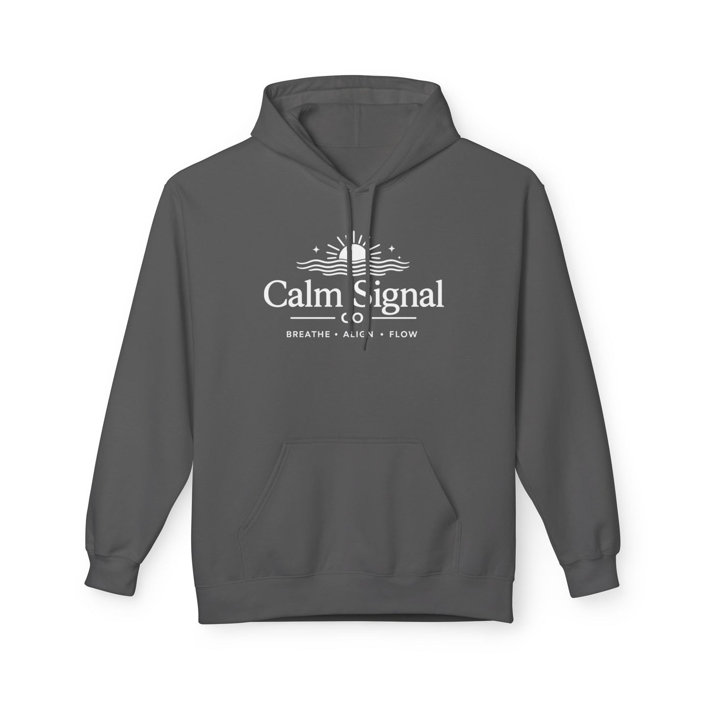Calm Signal Hoodie – Breathe, Rise, Flow Meditation Pullover