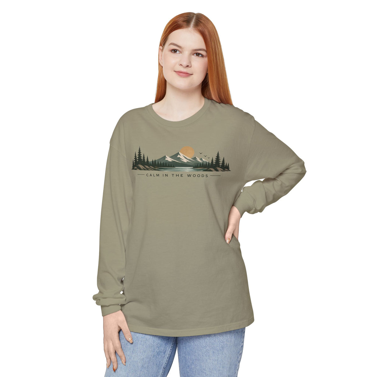 Calm in the Woods Garment-Dyed Long Sleeve Tee