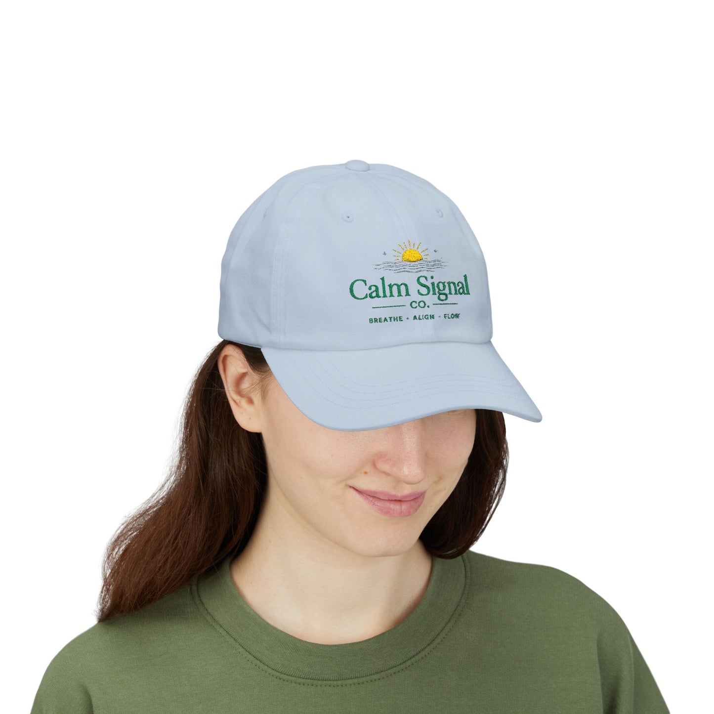 Dad Cap — Calm Signal Co. “Breathe • Align • Flow” Embroidered Relaxation Hat