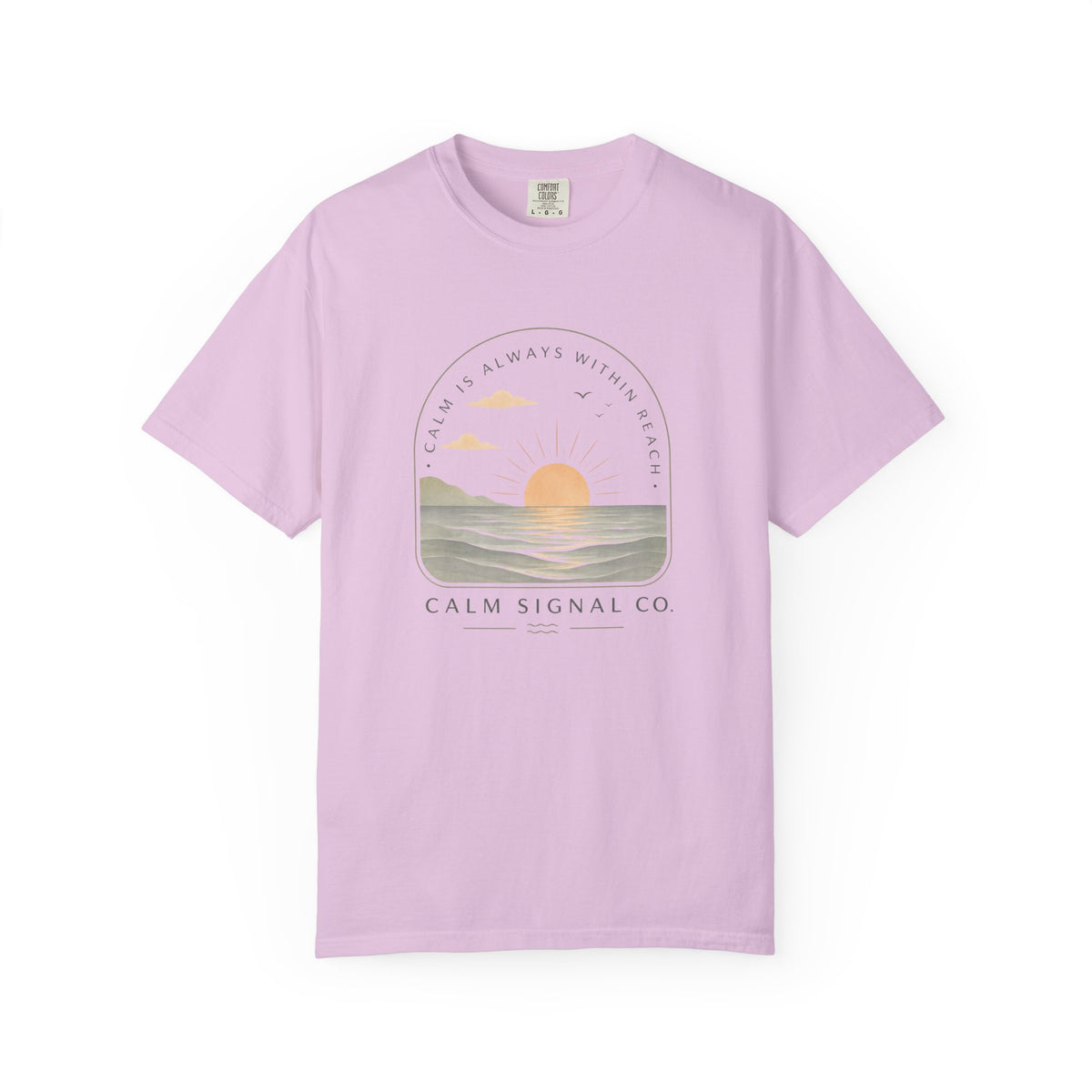 Sunset Calm Tee — Garment-Dyed Seaside T-Shirt