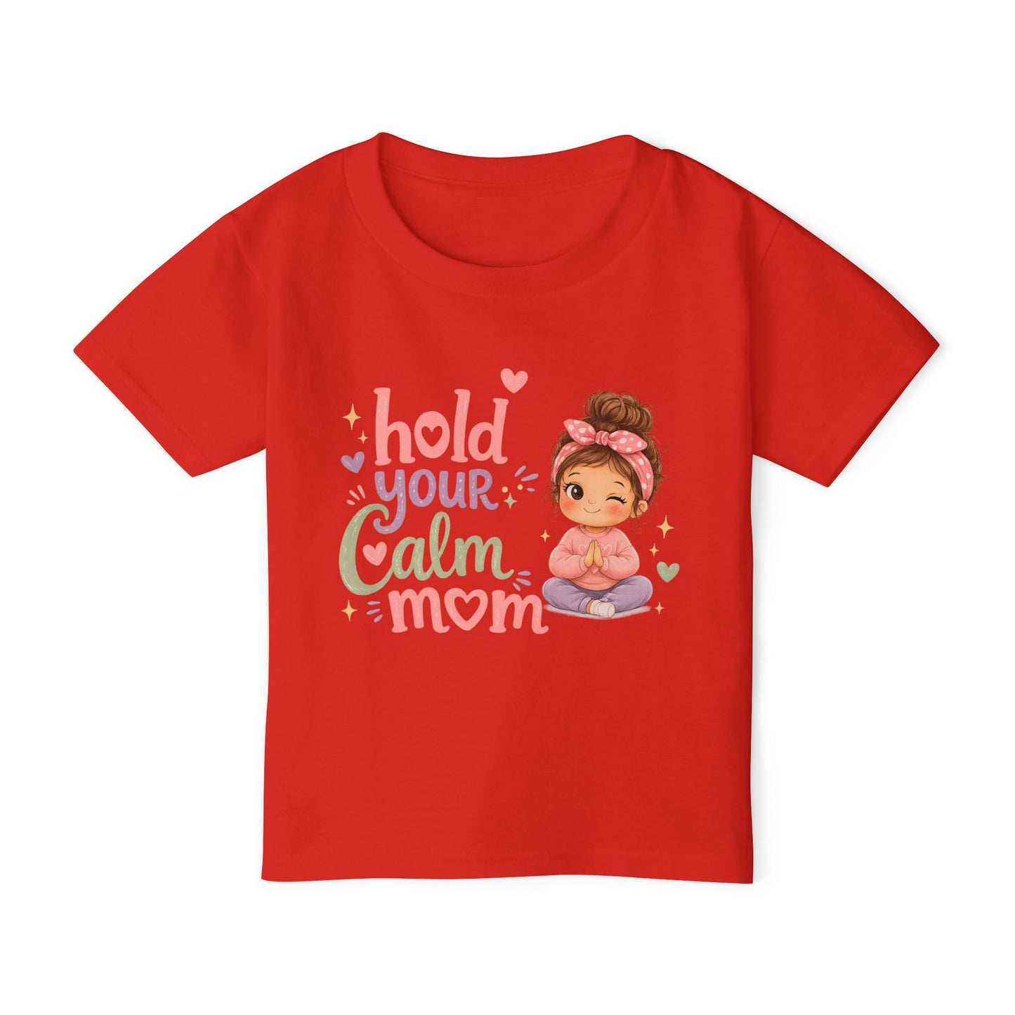 Toddler T-Shirt — 'Hold Your Calm Mom' Winking Meditating Girl