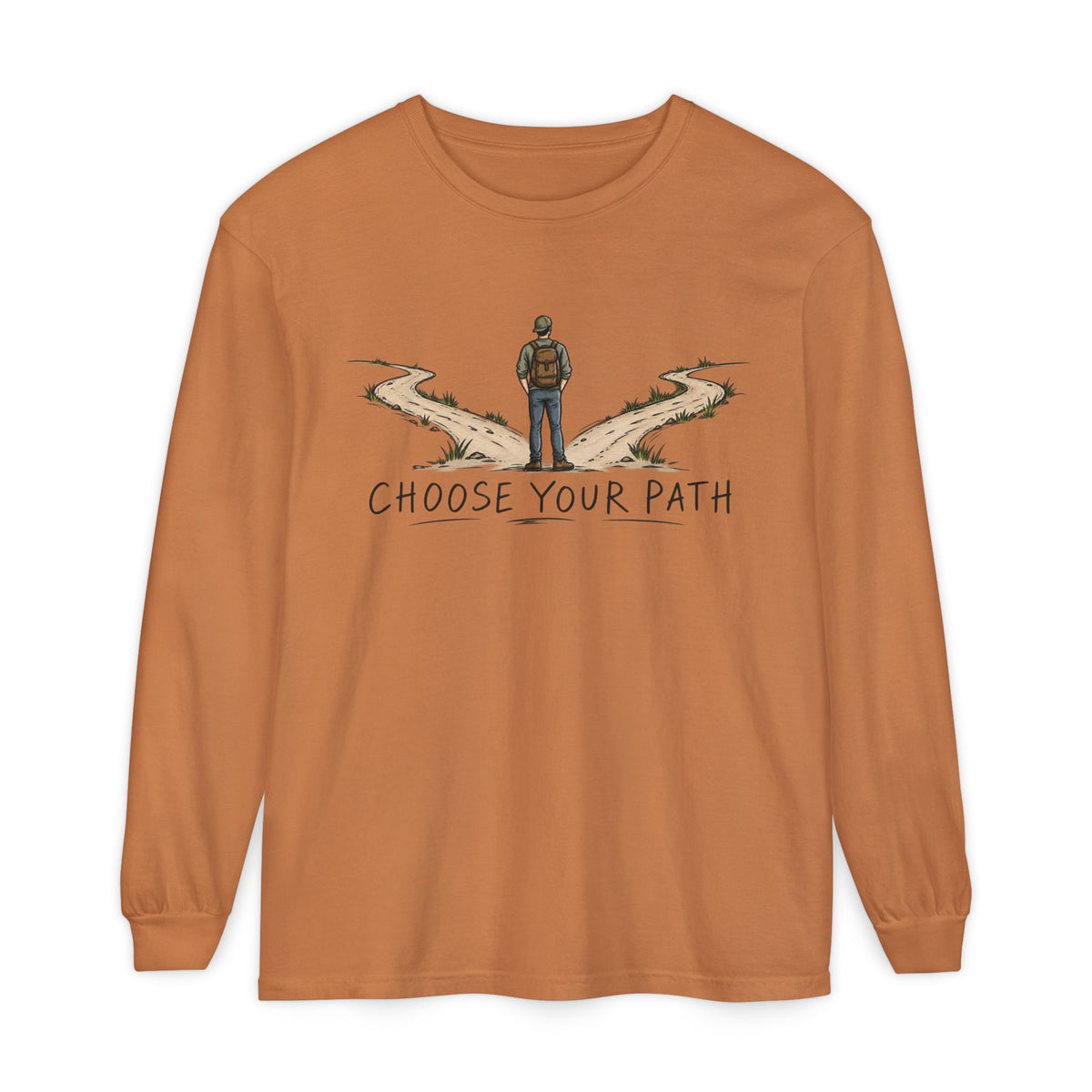 Choose Your Path Garment-Dyed Long Sleeve T-Shirt