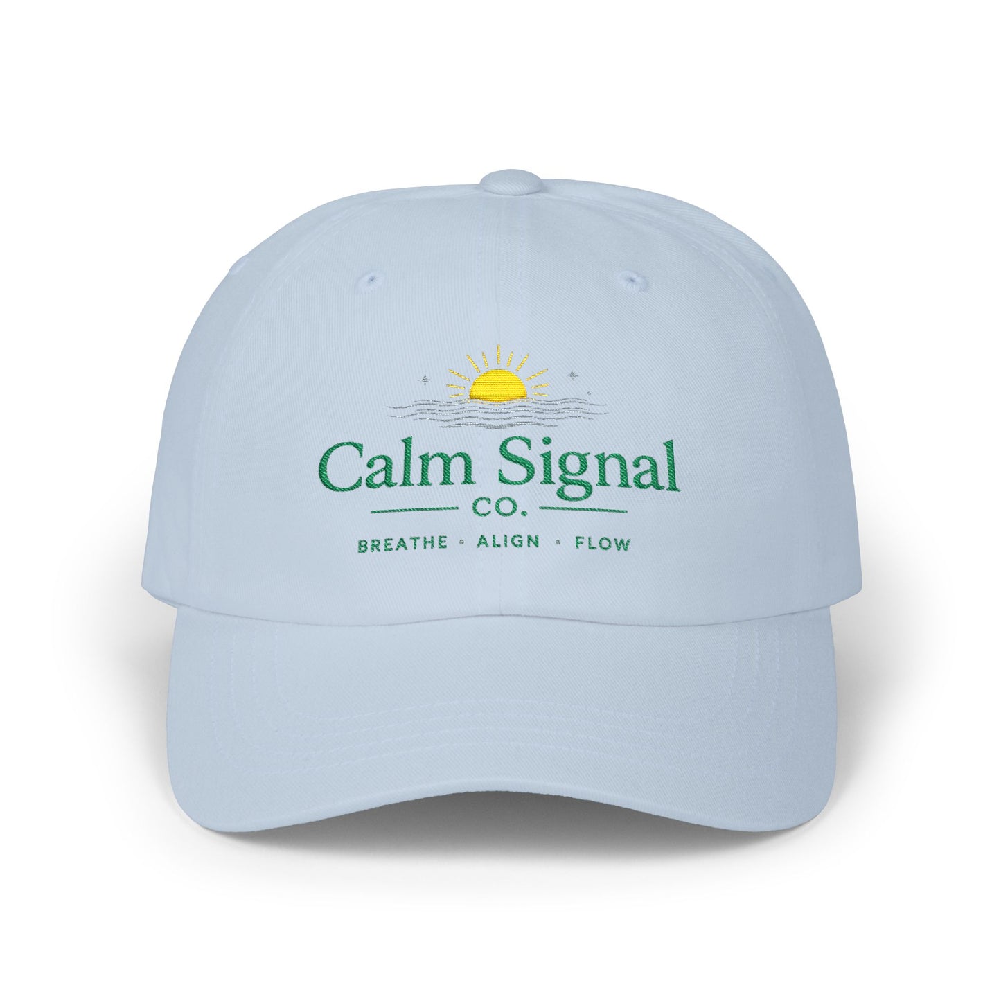 Dad Cap — Calm Signal Co. “Breathe • Align • Flow” Embroidered Relaxation Hat