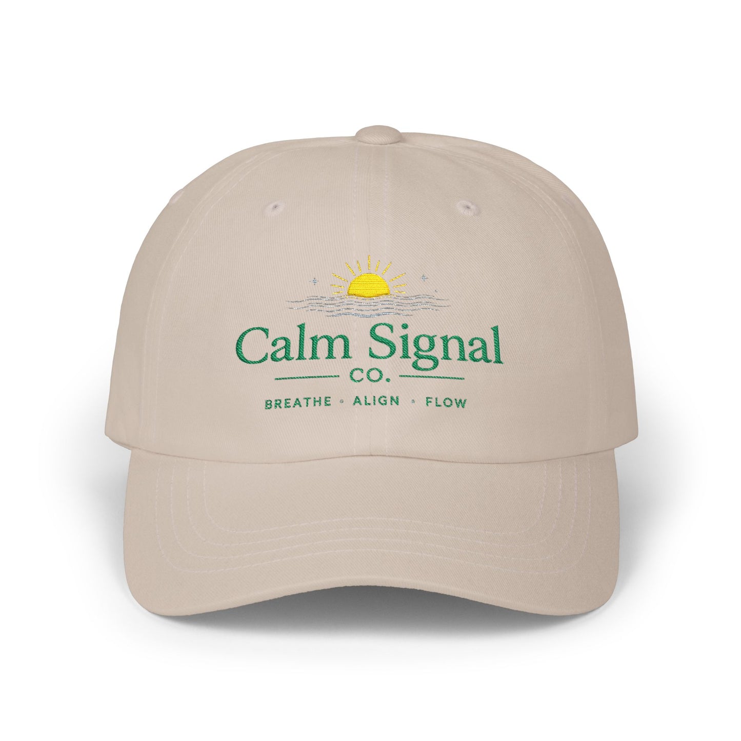 Dad Cap — Calm Signal Co. “Breathe • Align • Flow” Embroidered Relaxation Hat