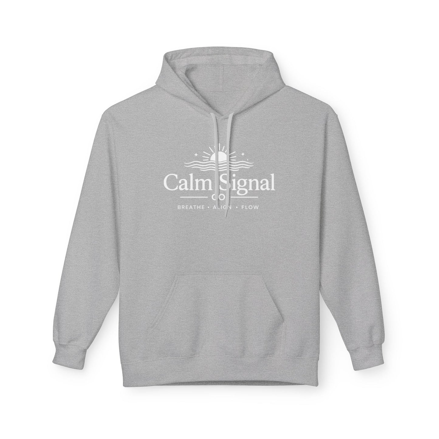 Calm Signal Hoodie – Breathe, Rise, Flow Meditation Pullover