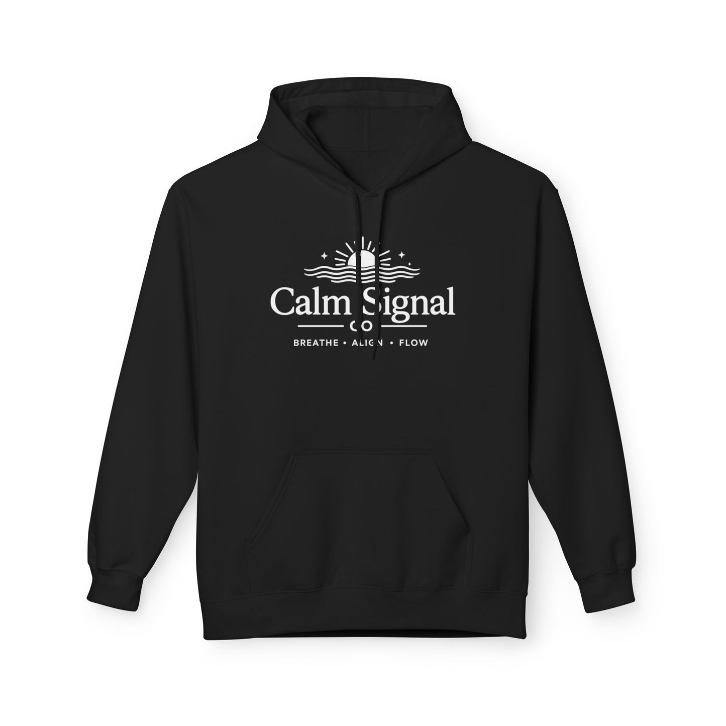 Calm Signal Hoodie – Breathe, Rise, Flow Meditation Pullover