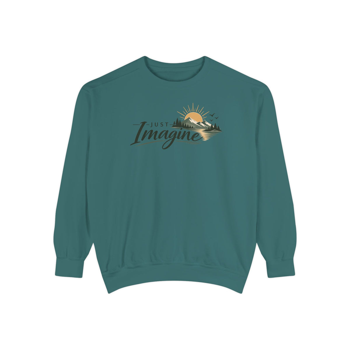 Imagine Mountain Sweatshirt — "Just Imagine" Scenic Nature Crewneck