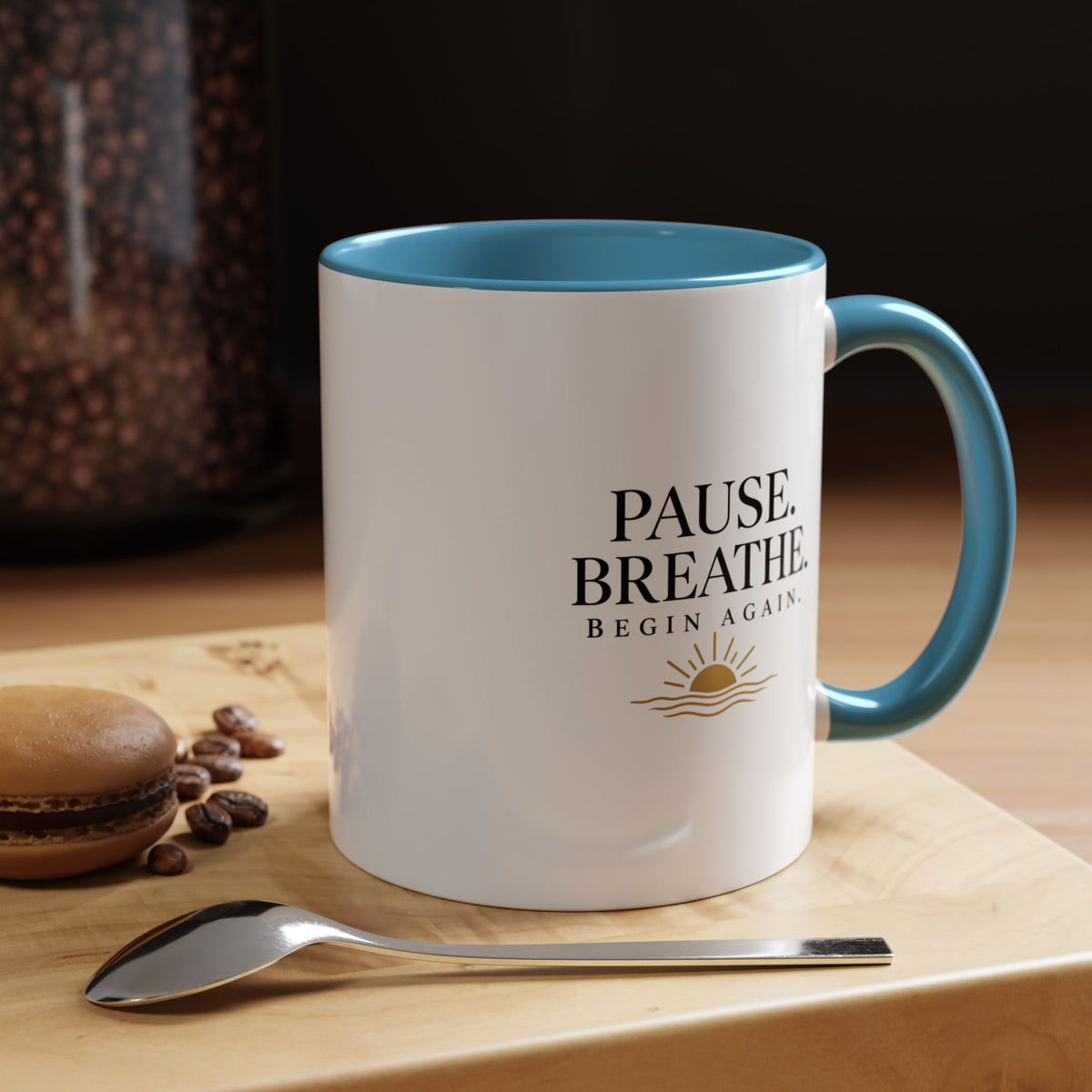 Pause, Breathe, Begin Again Ceramic Mug — 11/15 oz