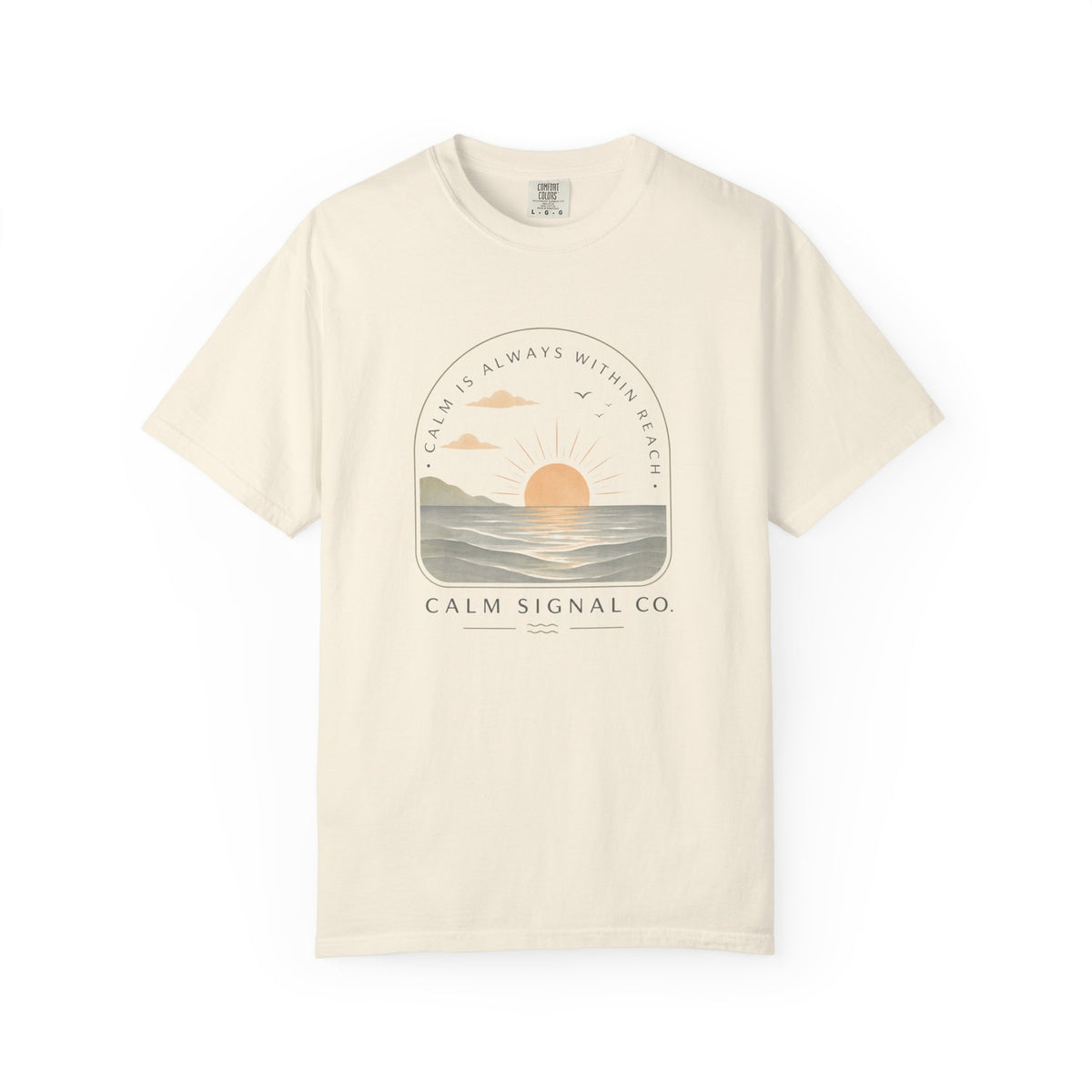 Sunset Calm Tee — Garment-Dyed Seaside T-Shirt