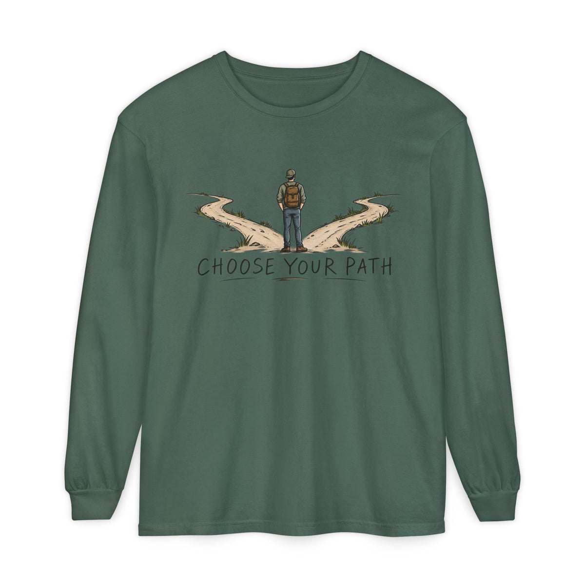 Choose Your Path Garment-Dyed Long Sleeve T-Shirt