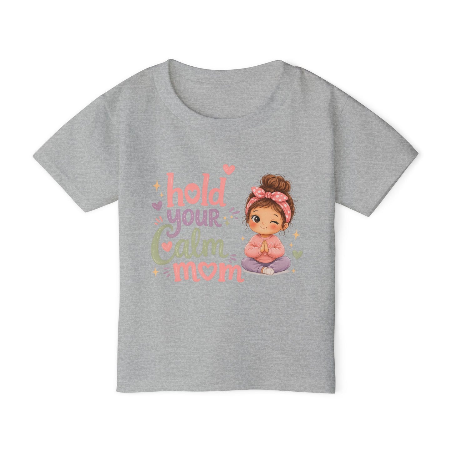 Toddler T-Shirt — 'Hold Your Calm Mom' Winking Meditating Girl