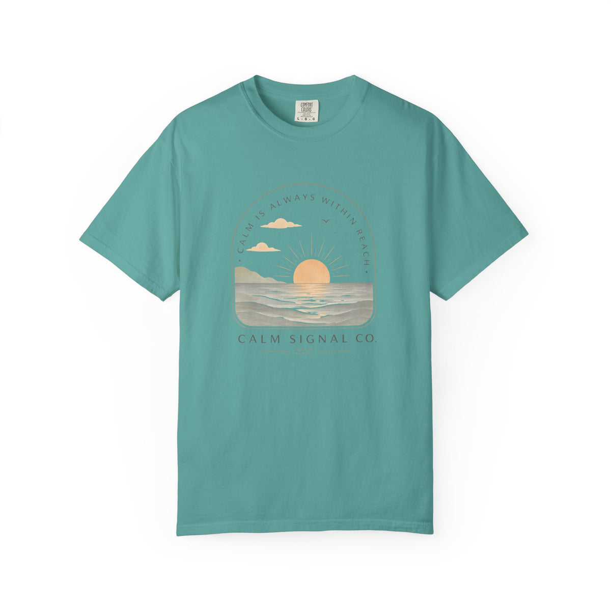 Sunset Calm Tee — Garment-Dyed Seaside T-Shirt