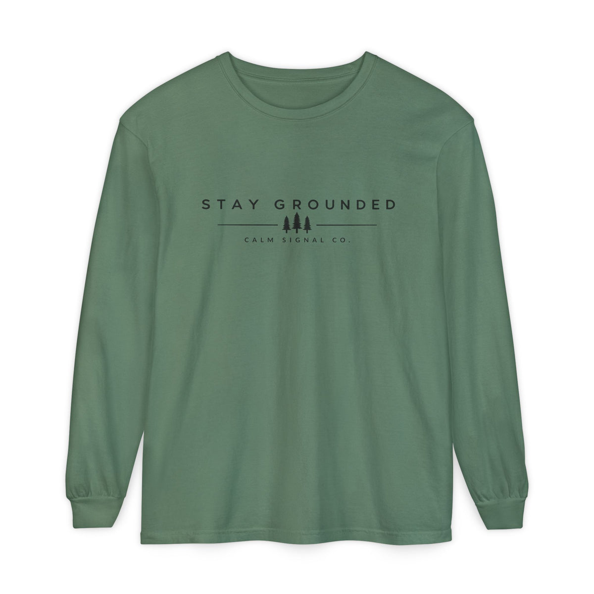 Stay Grounded Long-Sleeve Tee — Minimal Tree Graphic