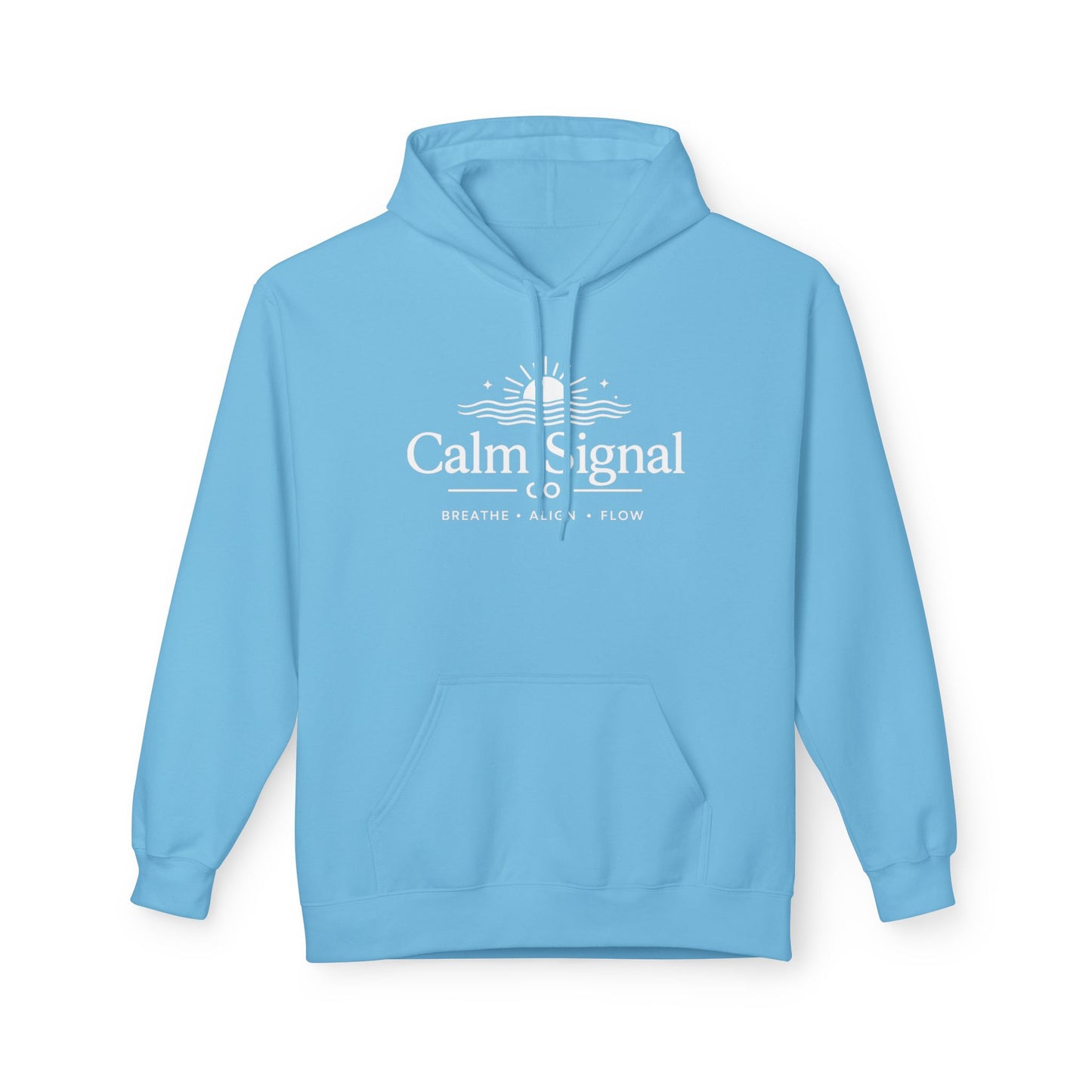 Calm Signal Hoodie – Breathe, Rise, Flow Meditation Pullover