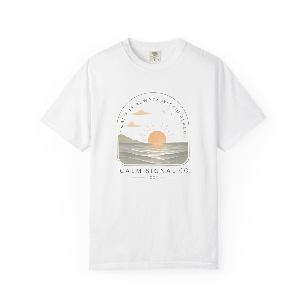 Sunset Calm Tee — Garment-Dyed Seaside T-Shirt
