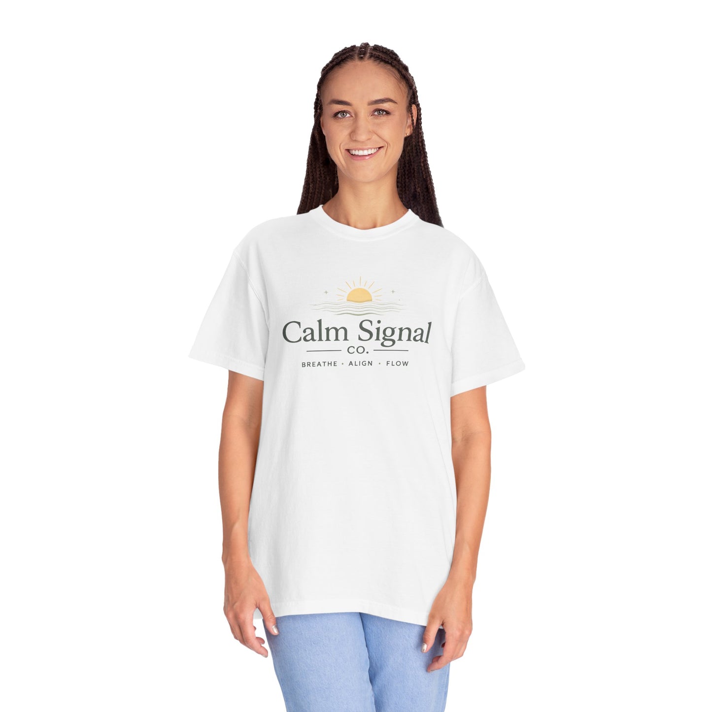 Calm Signal Co. T-Shirt — Minimal Sunrise Graphic Tee ("Calm Signal")