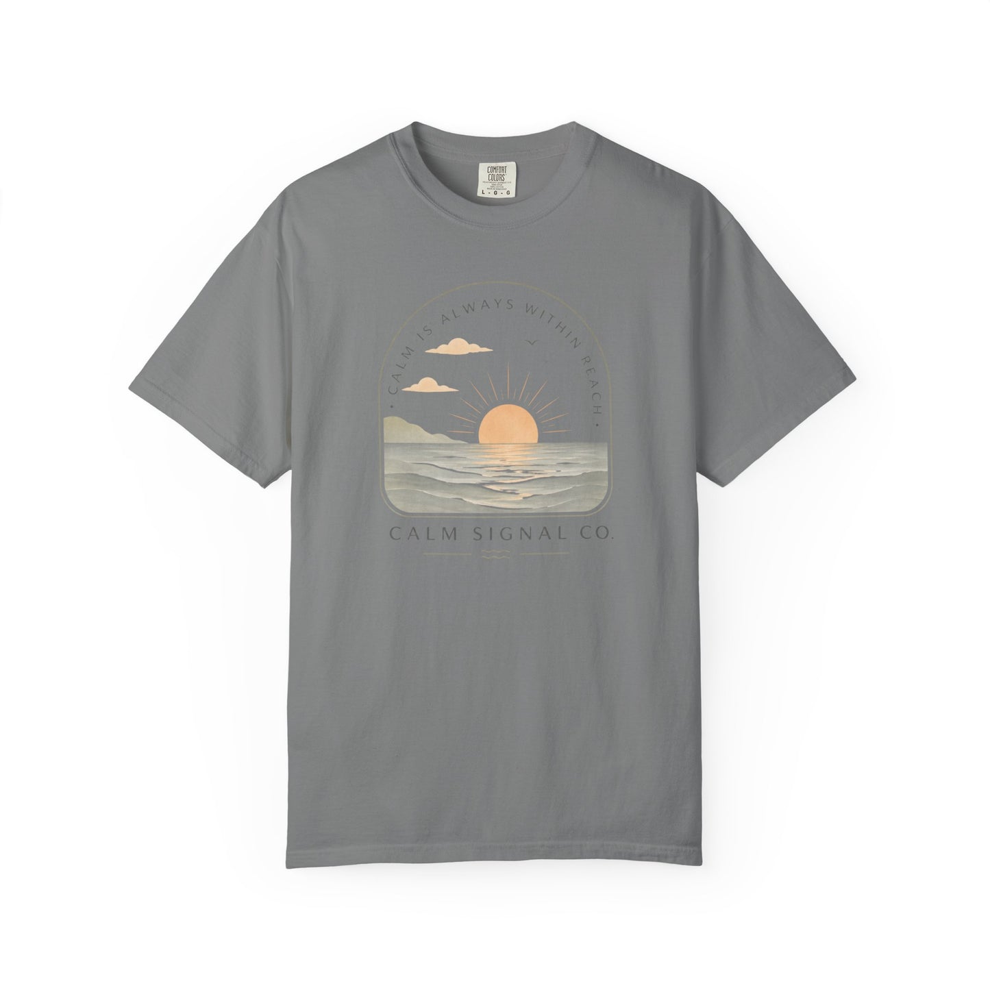 Sunset Calm Tee — Garment-Dyed Seaside T-Shirt