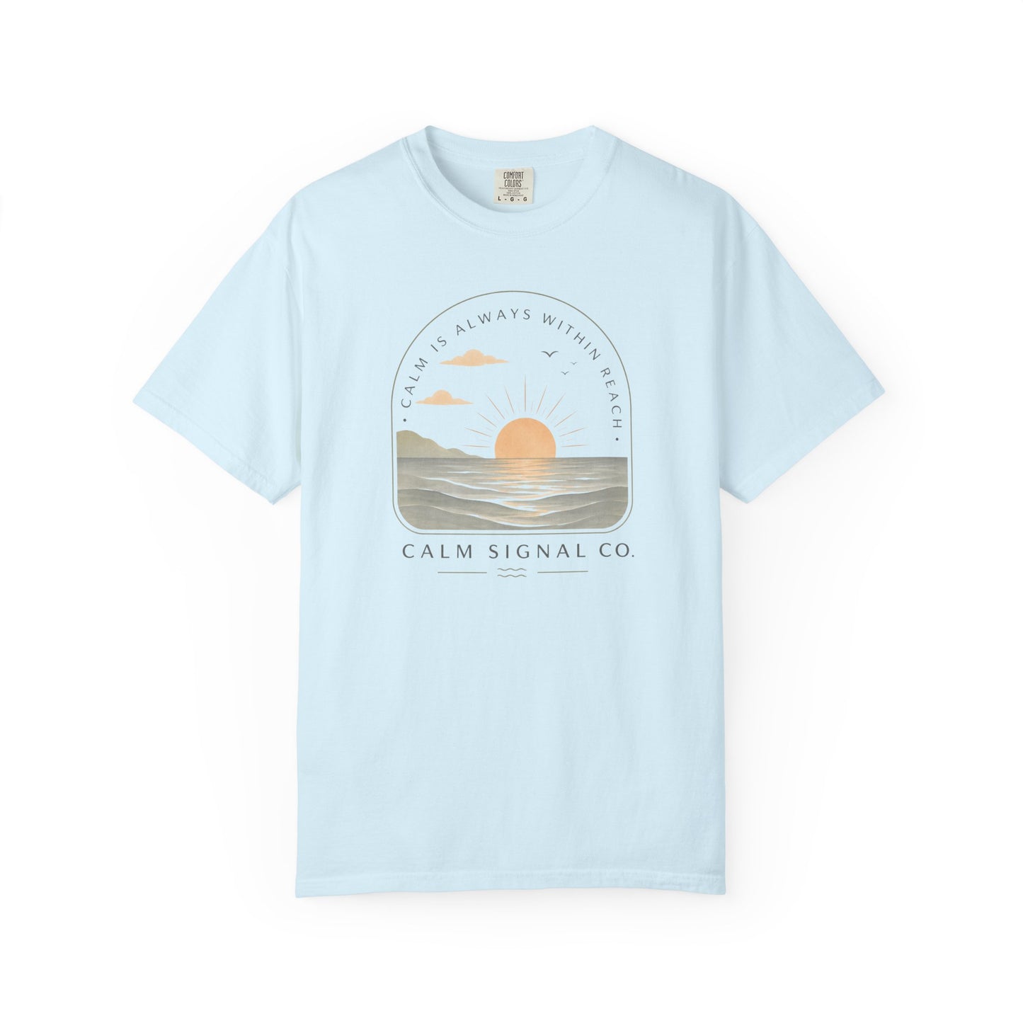 Sunset Calm Tee — Garment-Dyed Seaside T-Shirt