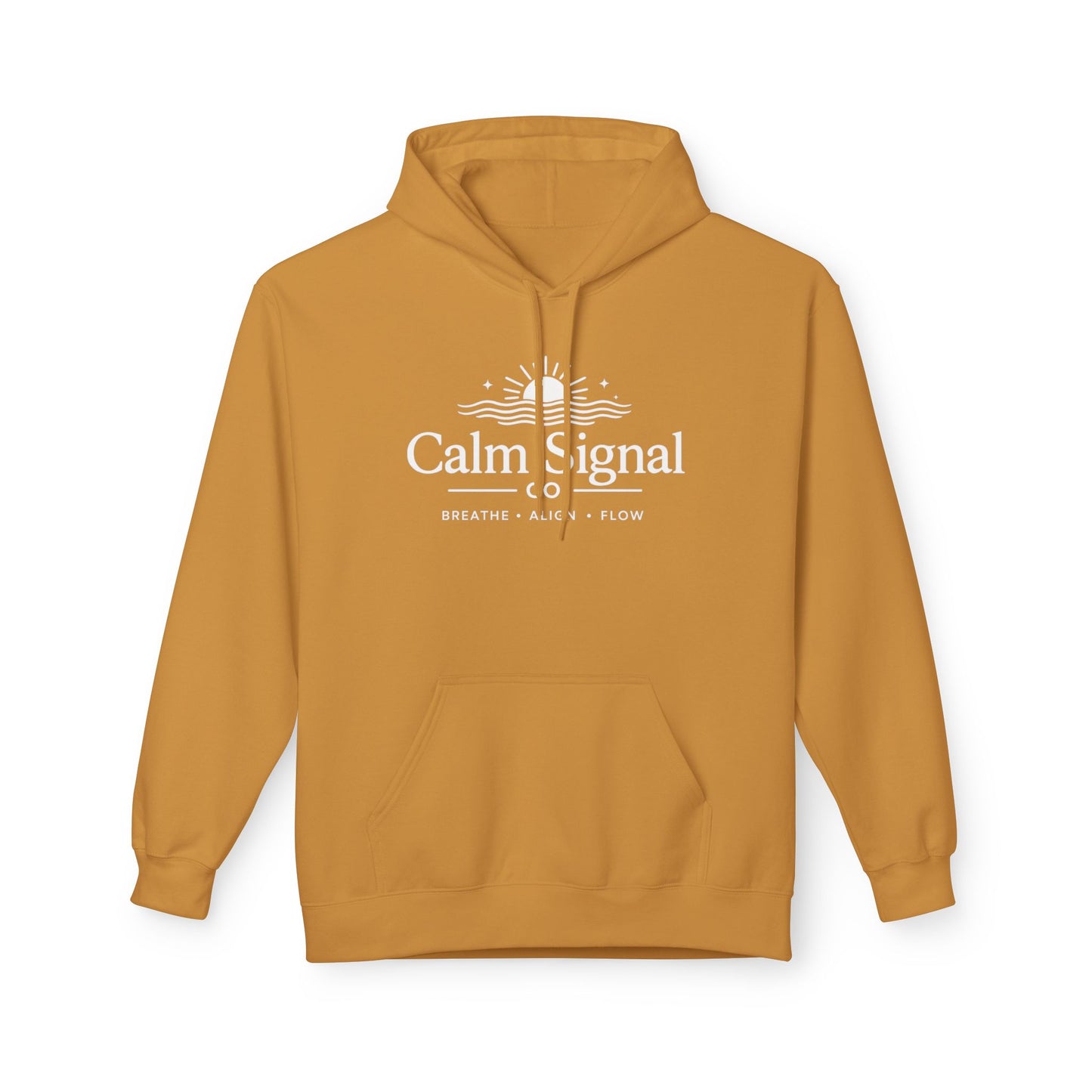 Calm Signal Hoodie – Breathe, Rise, Flow Meditation Pullover
