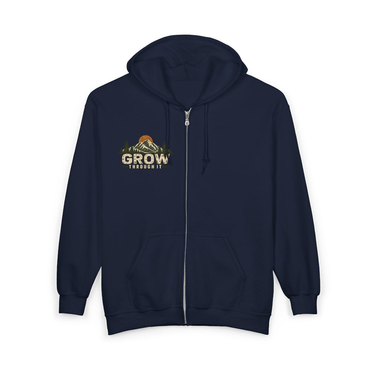 Grow Through It Mountain Zip Hoodie – Climb the Mountain