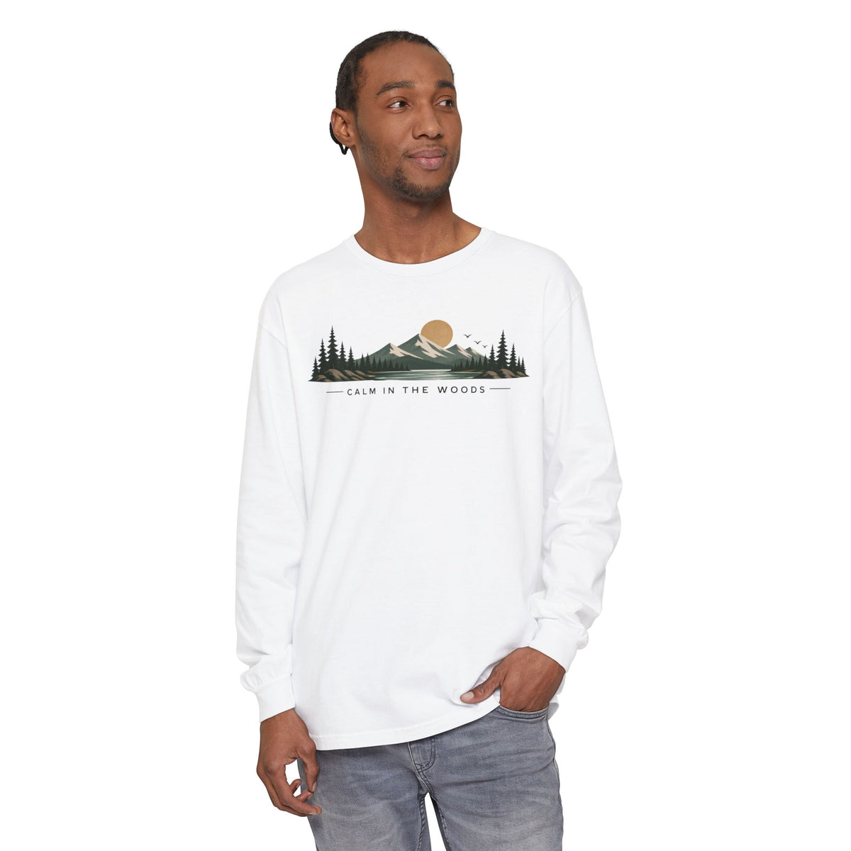 Calm in the Woods Garment-Dyed Long Sleeve Tee