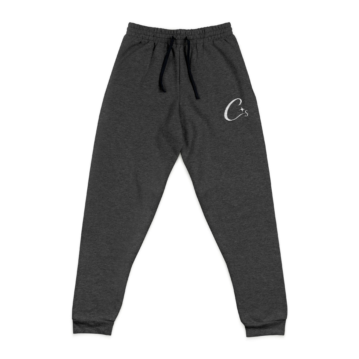 Embroidered Crescent Joggers — Cozy Fleece Sweatpants