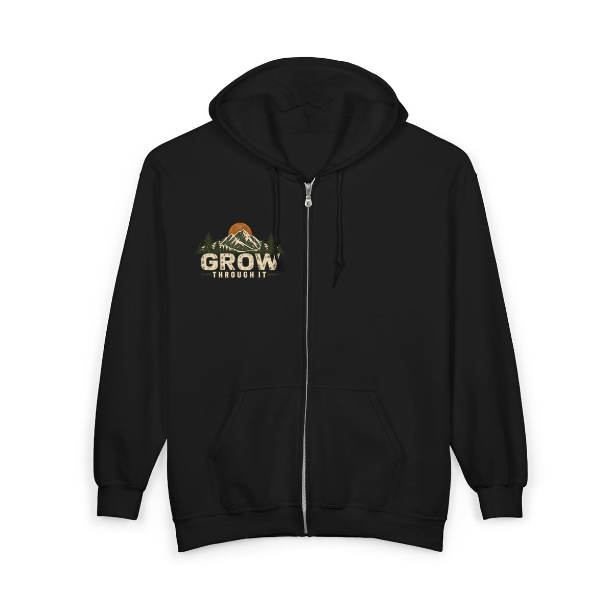 Grow Through It Mountain Zip Hoodie – Climb the Mountain