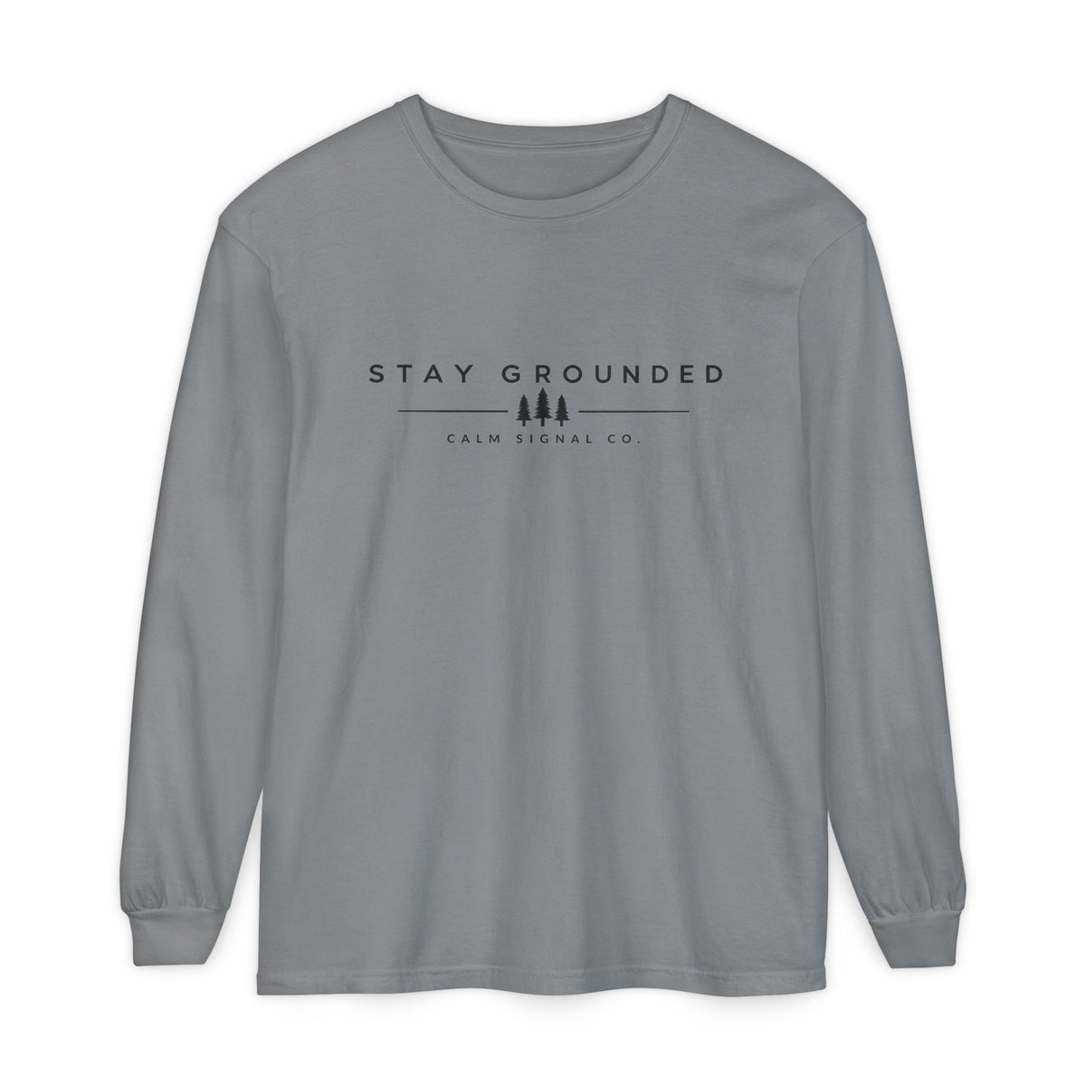 Stay Grounded Long-Sleeve Tee — Minimal Tree Graphic