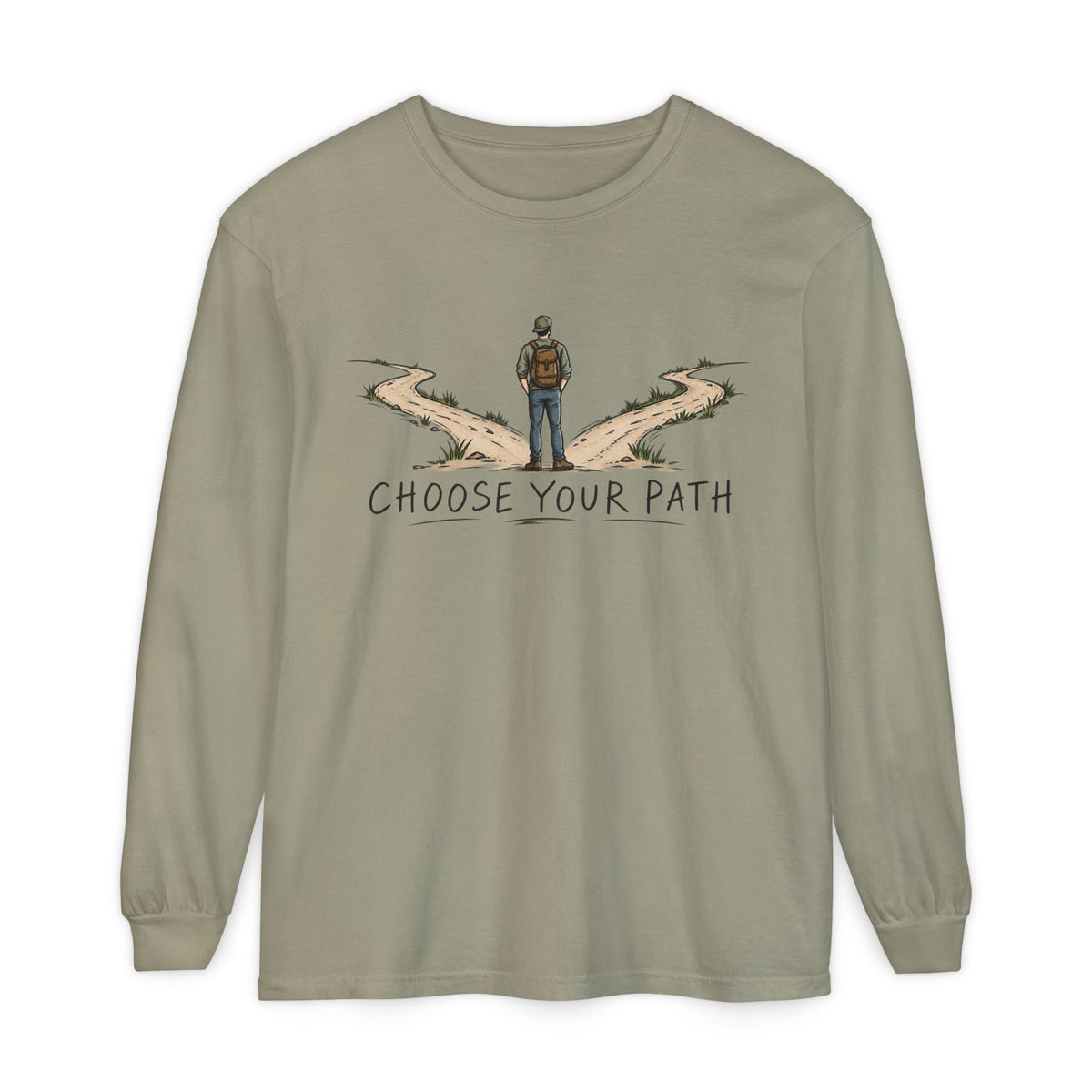 Choose Your Path Garment-Dyed Long Sleeve T-Shirt