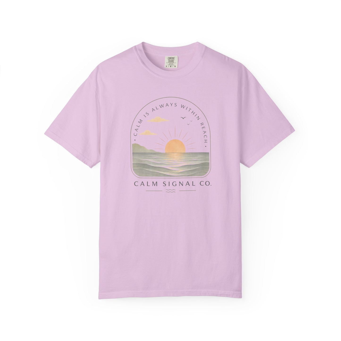 Sunset Calm Tee — Garment-Dyed Seaside T-Shirt