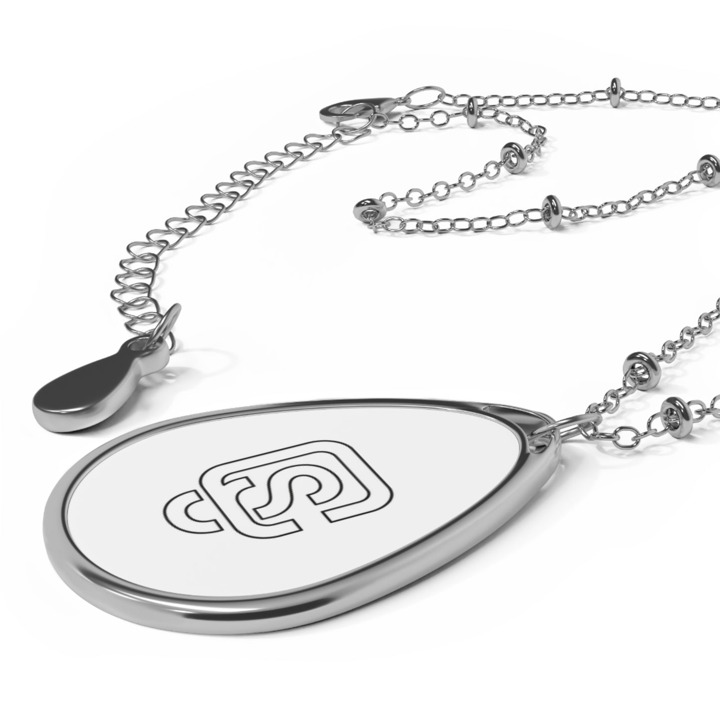 Calm Signal Oval Pendant Necklace — Teardrop