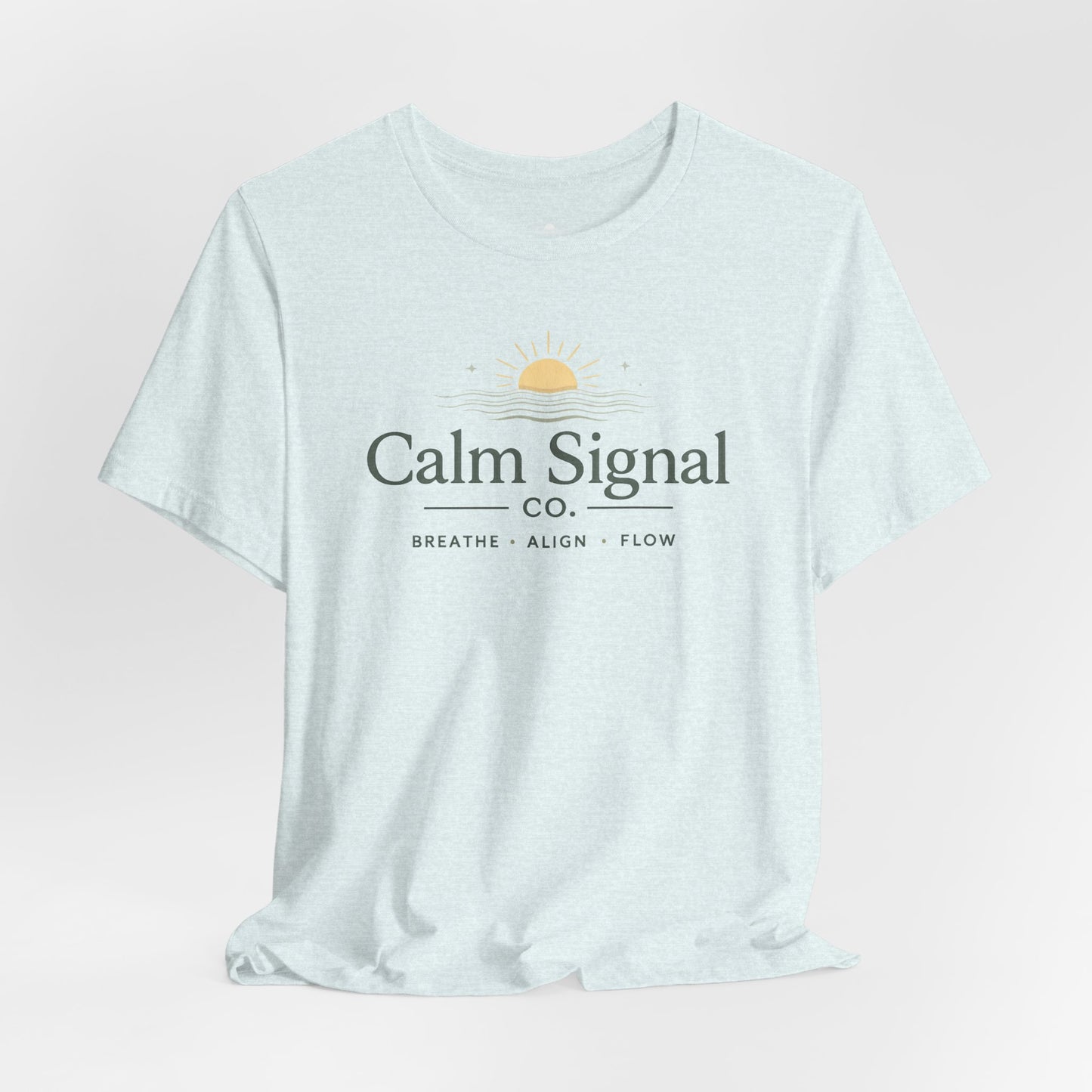 Calm Signal Tee — 'Calm Signal Co. • Breathe • Align • Flow' Minimal Wellness T-Shirt